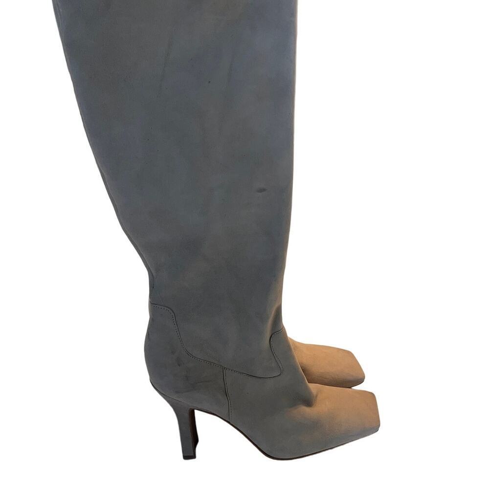 Vince Camuto High Heels Square Toe Knee High Stilettos Chelsea Boots Size 7.5